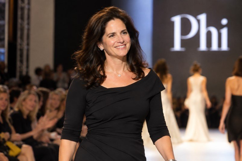 Susan Dell, former fashion designer, at a runway show for Phi.