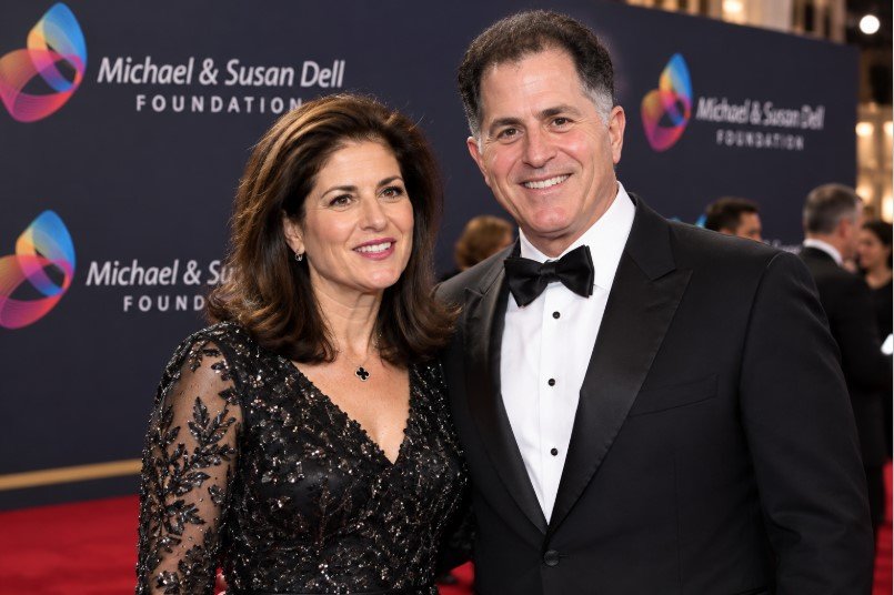 Susan and Michael Dell attending a red-carpet gala.